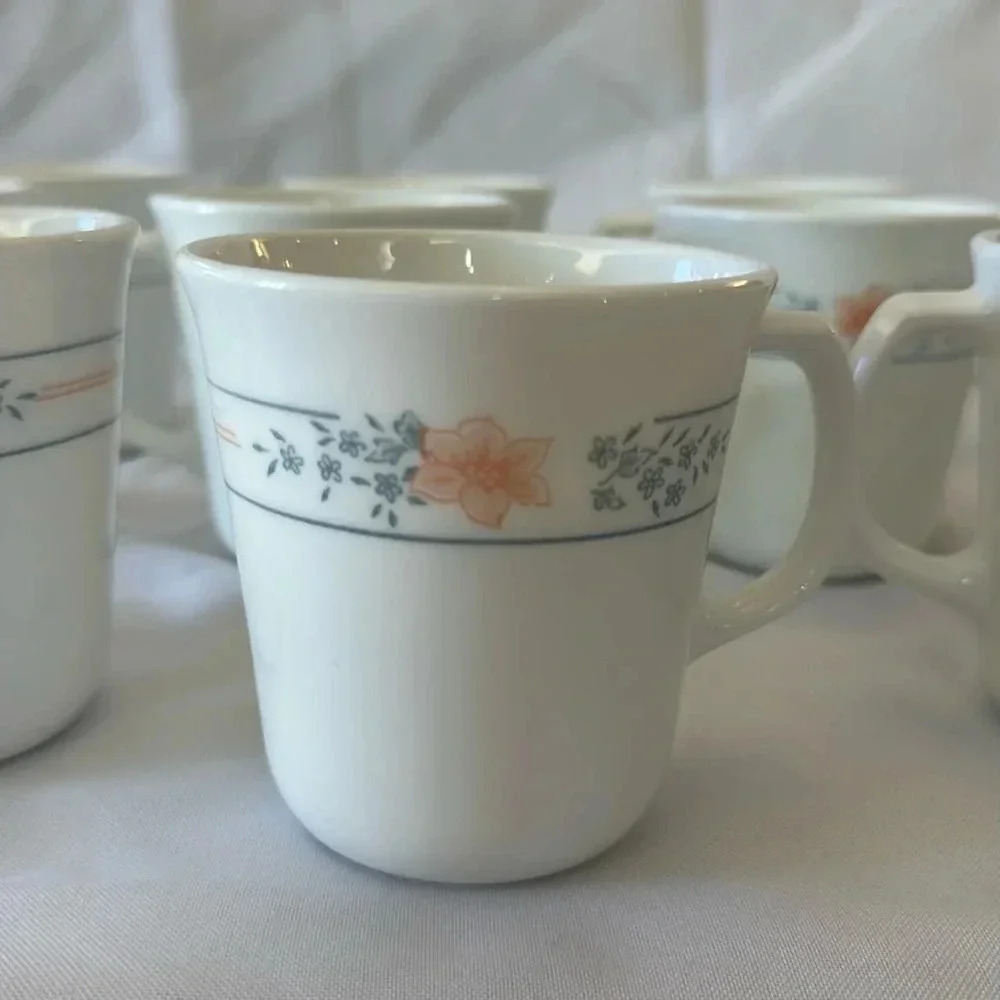 Corningware Corelle Apricot Grove Mugs Coffee Cups